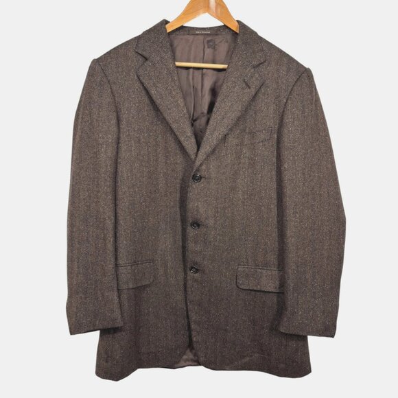 VTG ERMENEGILDO ZEGNA Silk Cashmere Sport Coat 40R Blazer Jacket Switzerland - Picture 1 of 11